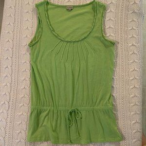 Cremieux Scoop Neck Sleeveless Lime Green Top